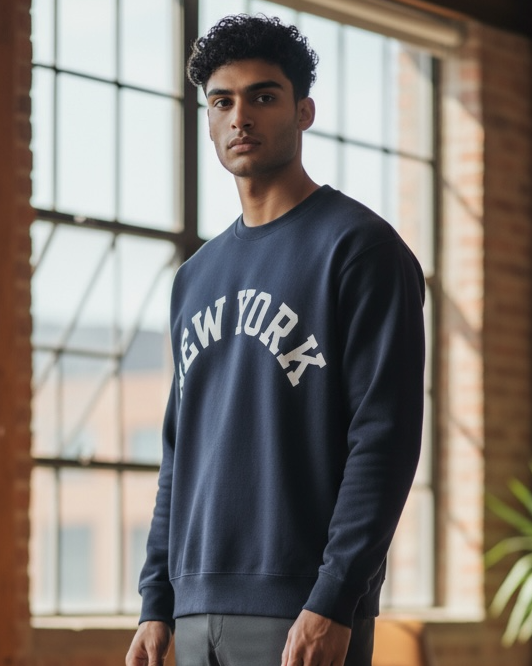 custom vintage style sweatshirt with stitched letters